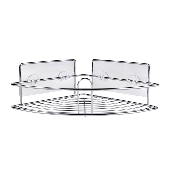 Naleon Chrome Adhesive Works Wire Corner Basket