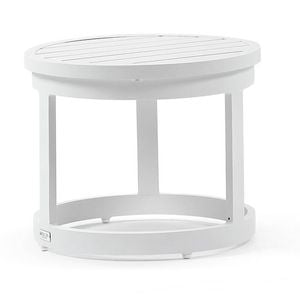 Bay Gallery Furnitire Santorini Round Outdoor Aluminium Side Table White