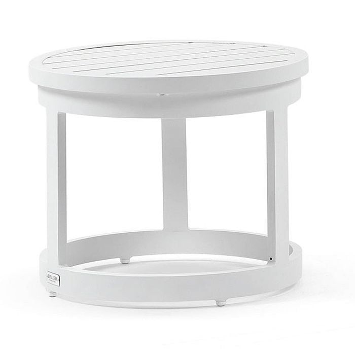 Bay Gallery Furnitire Santorini Round Outdoor Aluminium Side Table White