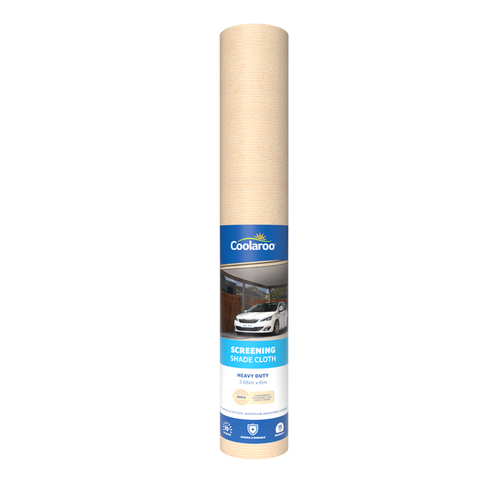 Coolaroo 3.6 x 6m Beech Heavy-Duty Screening Shade Cloth – 70%  UV Block