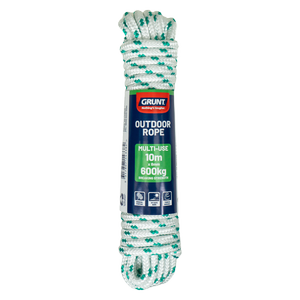 GRUNT 8mm x 10m White And Green Outdoor Rope