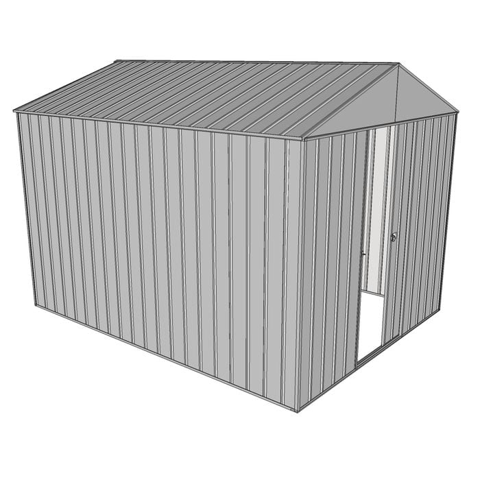 Build-a-Shed 2.3 x 3.0 x 2.3m Front Gable Single Sliding Door Shed - Zinc