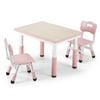 Playpals 3pcs Kids Activity Table And Chairs Set Height Adjustable 80x60cm Graffiti Desk Pink