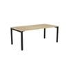 Olg Axis Single Black Frame New Oak Ravine Top Scallop Office Desk L1800mm X W750mm