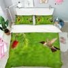 3D Green Leaves Bird 008 Bed Pillowcases Quilt King Size
