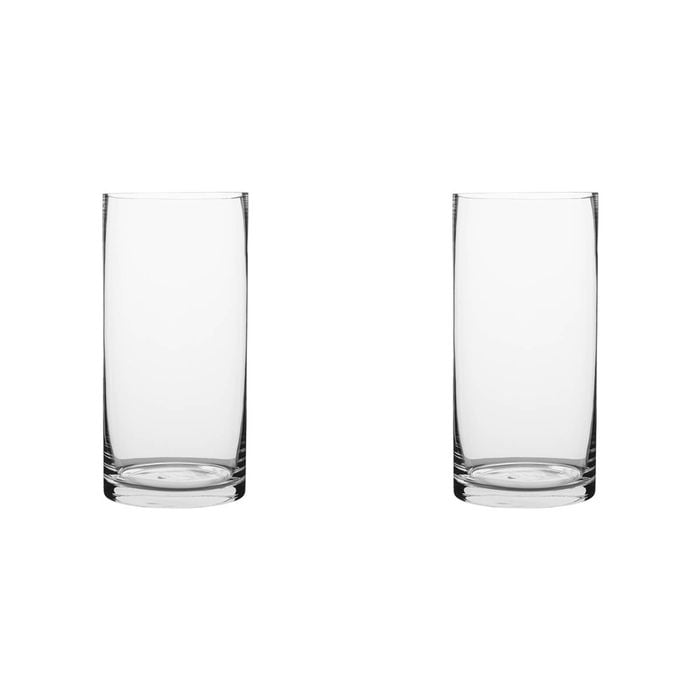 2PK Ecology Fleur Cylinder Glass Vase Decorative Flower Vessel 25cm