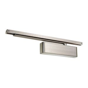 Zanda 75mm Brushed Nickel Slimline Closer Cover & Slide Aremset Door Closer