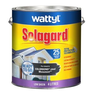 Wattyl 4L Monument Low Sheen Pre-tinted Solagard Exterior Paint