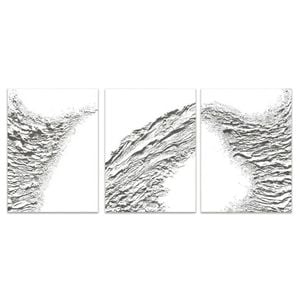 3pcs Elegant White Abstract Minimalist Art Print 100% Australian Made 3 x 40x60cm (Metal Print)
