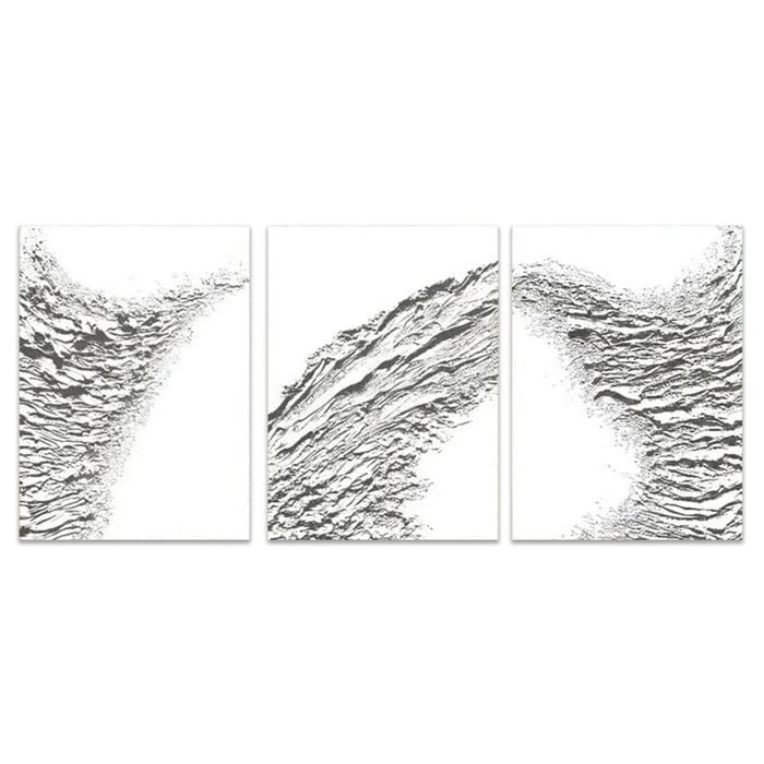 3pcs Elegant White Abstract Minimalist Art Print 100% Australian Made 3 x 40x60cm (Metal Print)