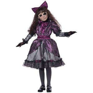 Creepy Doll Haunted Ghost Evil Psycho Killer Horror Halloween Girls Costume XL