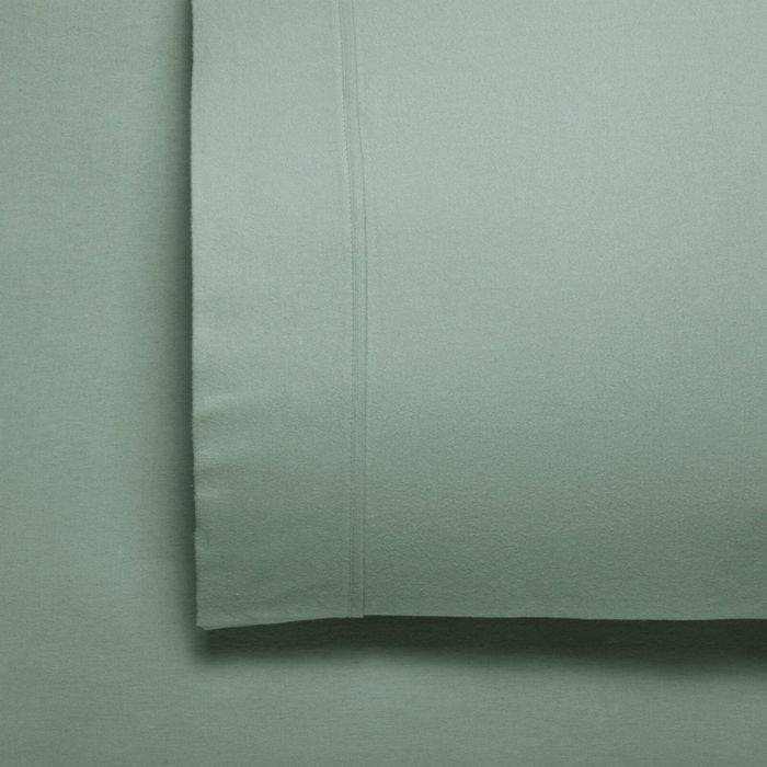 Bianca Fletcher Cotton  Flannelette Sheet Set Sage - King Single Bed