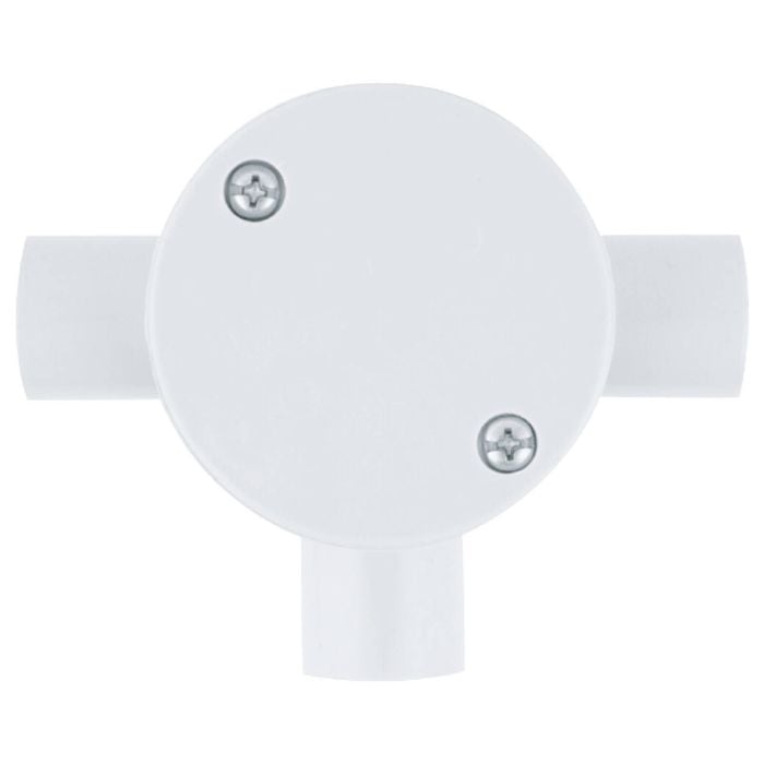 DETA 25mm PVC Conduit 3Way Round Junction Box Grey - Single Pack