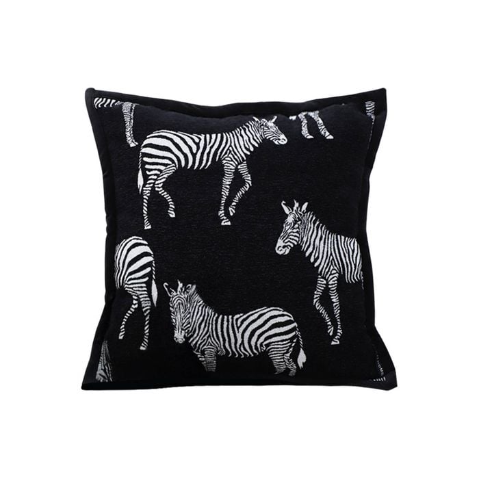 SOGA 50cm Throw Pillow – Black Light Luxury Zebra Square Pillow