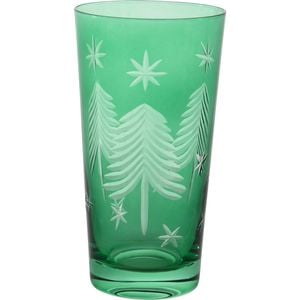 LDV 9x15cm Glass Tall Tumbler Emerald Home Christmas Decor - Green
