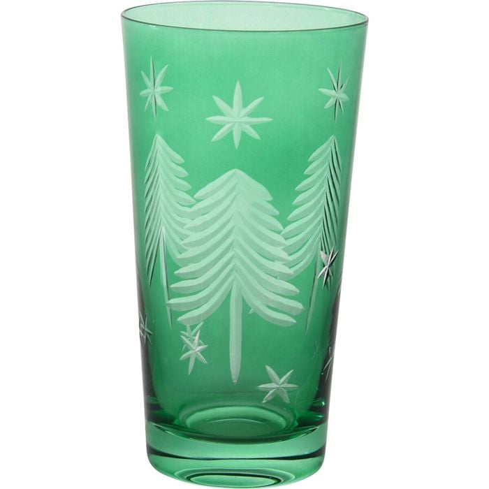 LDV 9x15cm Glass Tall Tumbler Emerald Home Christmas Decor - Green