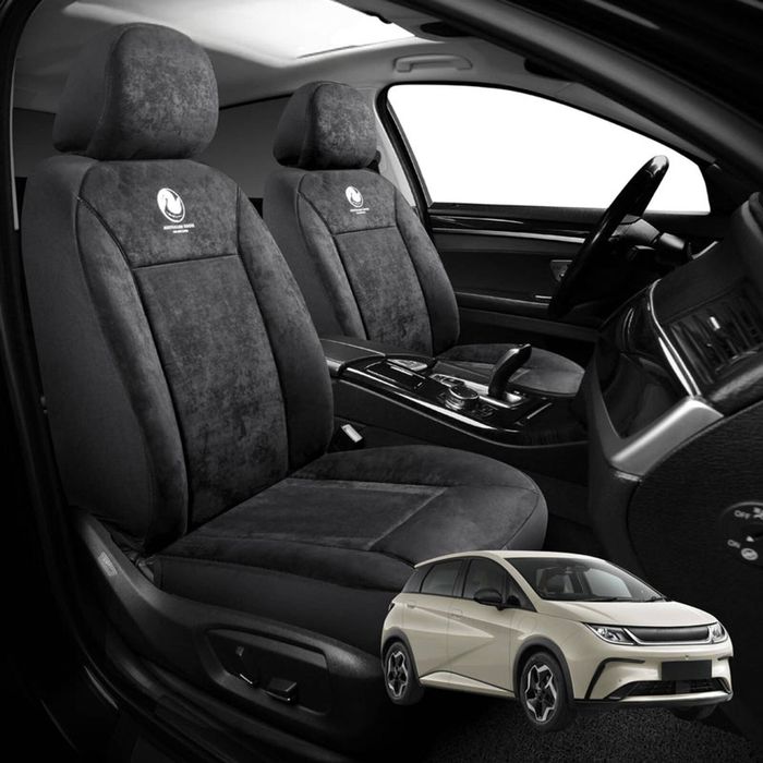 Australian Goose Edition Front Seat Covers for BYD Dolphin 2023 - Current (Dynamic,Premium) - Suede, Universal Fit - Black