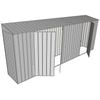 Build-a-Shed 0.8 x 5.2 x 2m Skillion Shed with Double and Single Hinged Side Doors - Zinc
