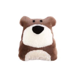 Huxford Grove Sheepskin Pet Bear Cushion Home Decorative Pillow 35x40cm Brown
