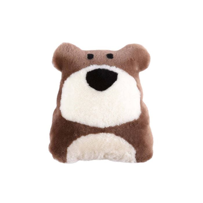 Huxford Grove Sheepskin Pet Bear Cushion Home Decorative Pillow 35x40cm Brown