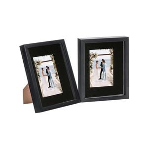 Nicola Spring 8" x 10" Black 3D Box Photo Frames - 4" x 6" Mount - Black - Pack of 2