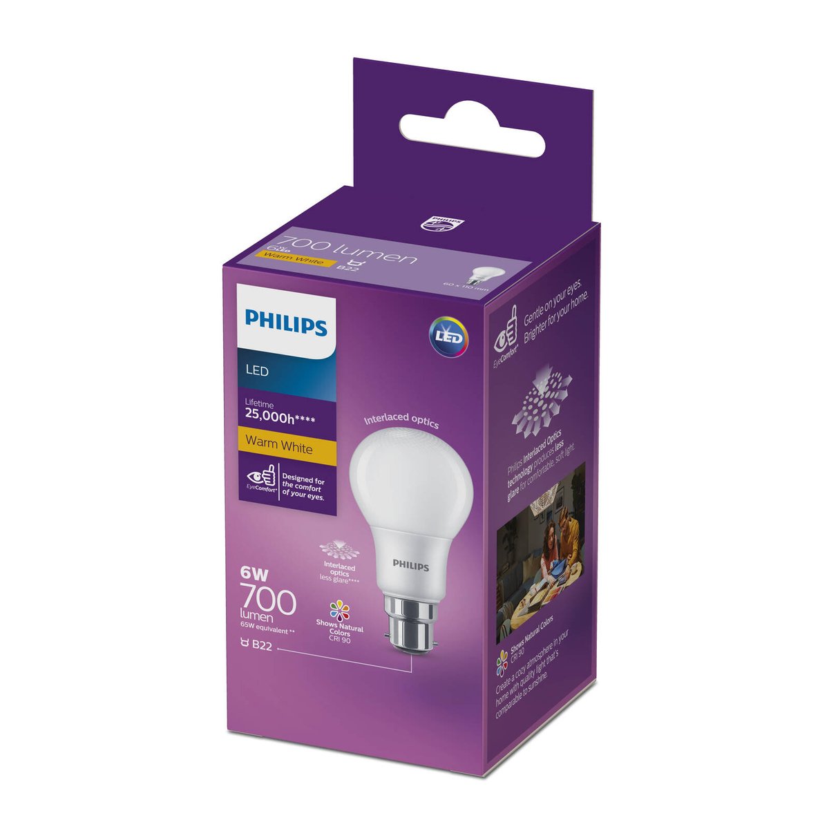 Philips A60 B22 LED 700lm Warm White 6W Globe Bunnings Australia