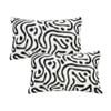 SOGA 2X 30cm Black White Abstract Swirl Pattern Decorative Throw Pillow