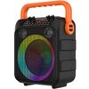 YOPOWER Mini Karaoke Machine, 2 VHF Mics, 6.5" Woofer, Dynamic Lighting