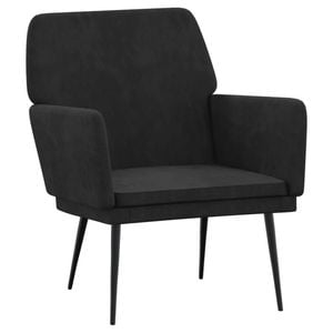 vidaXL Armchair Black Velvet Lounge Chair Bedroom Leisure Single Sofa Chair