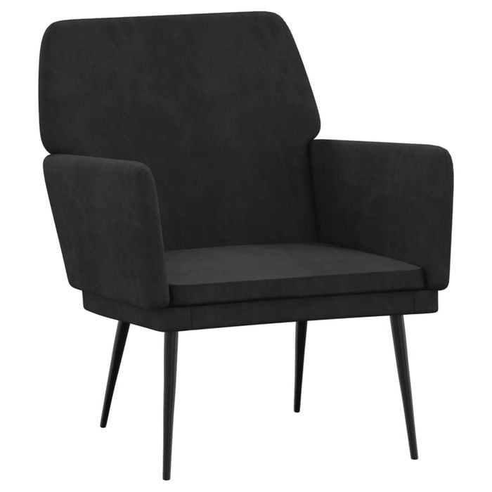 vidaXL Armchair Black Velvet Lounge Chair Bedroom Leisure Single Sofa Chair