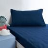 Minikins Junior Single Bed Fitted Sheet Set 180tc 100% Cotton Solid Storm Navy