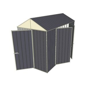 Build-a-Shed 1.5 x 3.0 x 2.3m Front Gable Single Hinged and Double Hinged Door Narrow Shed - Grey