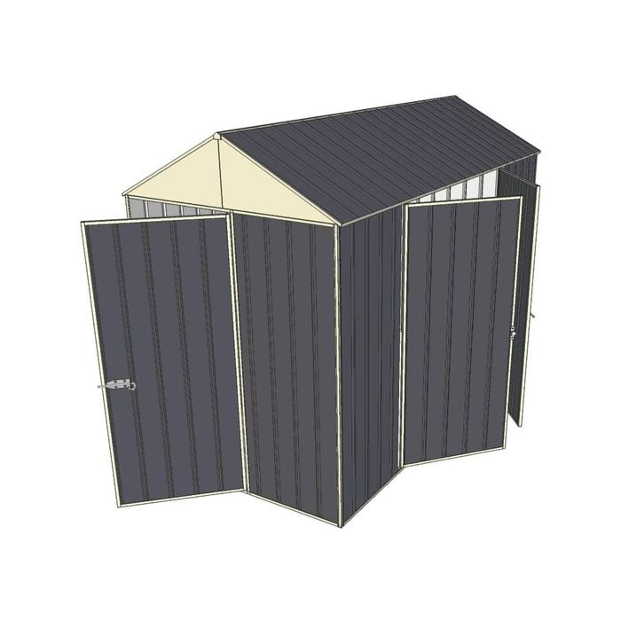Build-a-Shed 1.5 x 3.0 x 2.3m Front Gable Single Hinged and Double Hinged Door Narrow Shed - Grey