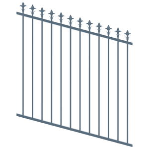 ProtectorAl 0350-1200W x 1200H Deep Ocean Spear Top Pool Fence Panel Raked Up to 15º