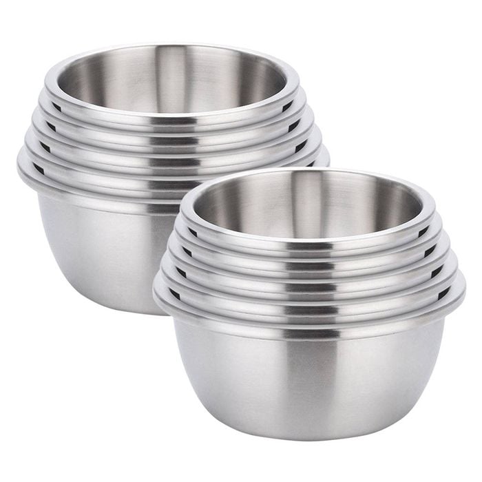 SOGA 2X 5Pcs Deep Matte Stainless Steel Bowls Set