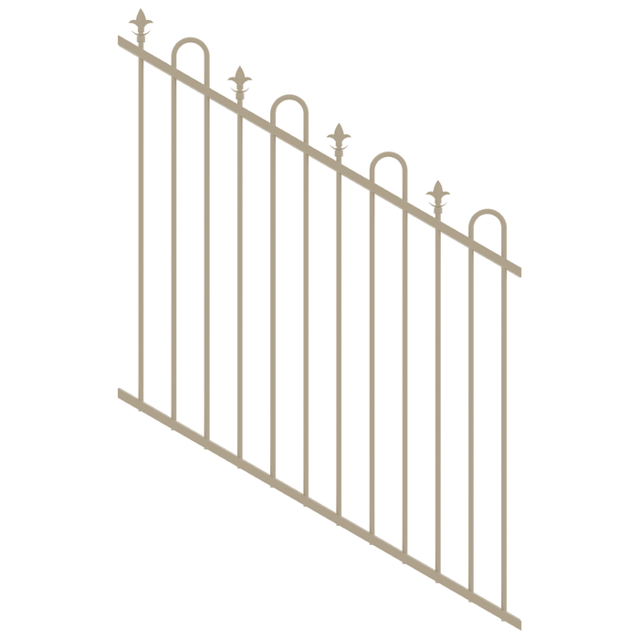 ProtectorAl 0350-1200W x 1200H Paperbark Loop & Spear Top Pool Fence Panel Raked 16-30º
