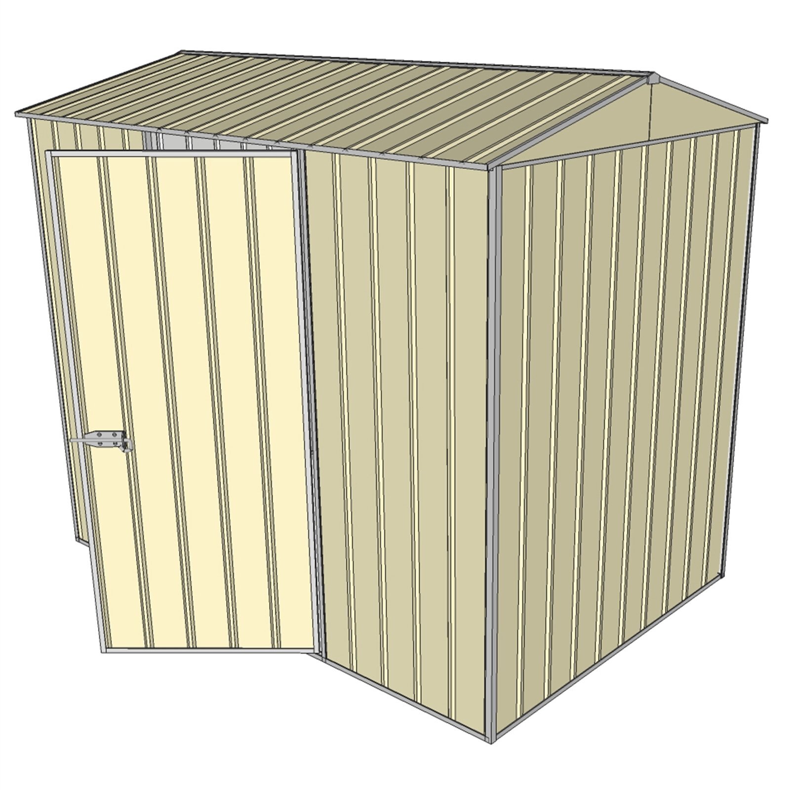Build-a-Shed 1.5 x 2.3 x 2.3m Single Hinged Side Door Gable Shed - Cream product image