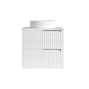 Attica Nobu 600mm Satin White Vanity with Carrara Stone Top