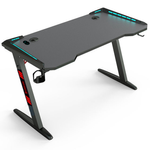 Odyssey8 1.2m Gaming Desk Office Table Desktop with LED light & Effects - Black - black