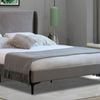 Istyle Modern Classic Olivia King Single Velvet Bed Frame Grey with Black Legs