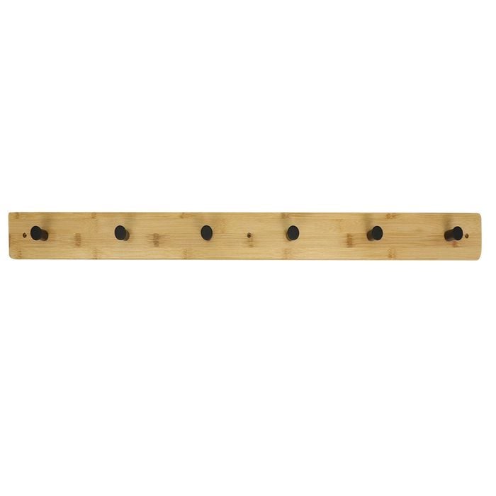 Adoored Black Hook Bamboo Board Bino Deco Hook Rack
