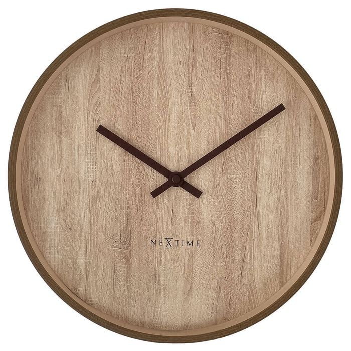 NeXtime Oslo Silent Wall Clock Light Brown Dial 30x30x4.4cm Aluminium Case
