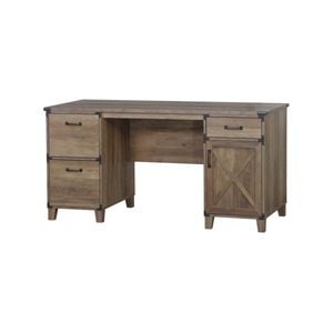 Maestro Furniture Cairo Executive Straight Corner Computer Study Home Office Desk  - Rustic Oak