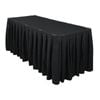 Just Party Linen Black Table Skirt Box Pleat Polyester (3m) with FREE Bag of Clips