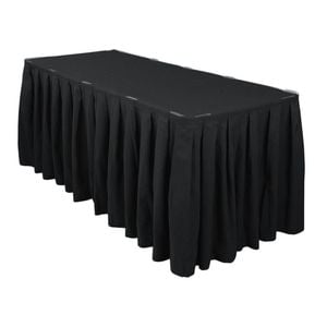 Just Party Linen Black Table Skirt Box Pleat Polyester (3m) with FREE Bag of Clips