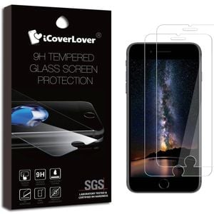 Icoverlover [2-pack] For Iphone 8,7,6s, 6 9h  Glass Screen Protector Clear
