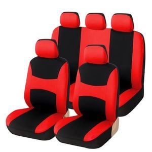 Catzon 9 Pcs Car Seat Covers Airbag Compatible Split Rear For Car Truck Suv-red