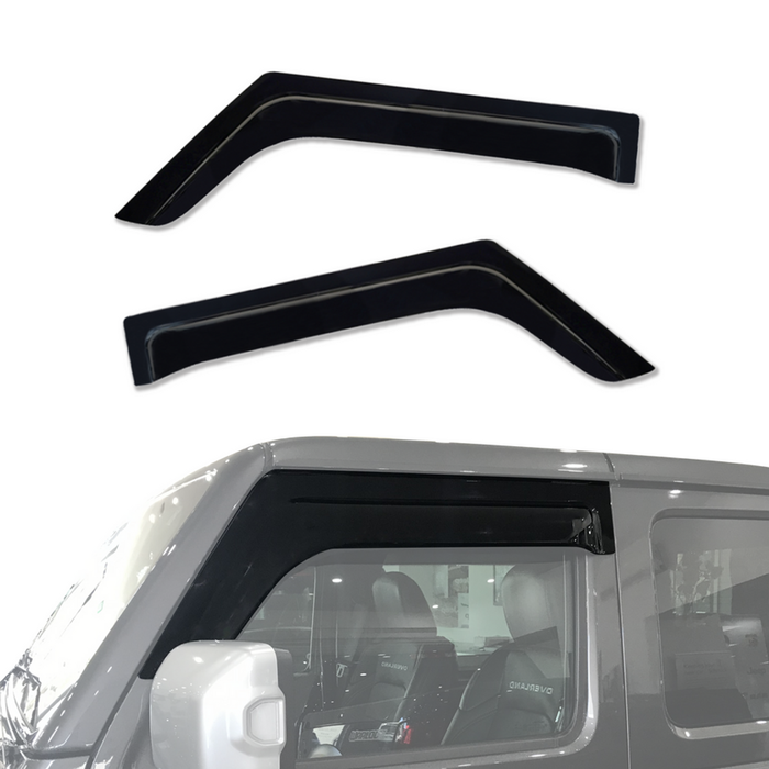 AUSGO Wide-Profile Weather Shields for Jeep Wrangler 2Door JL Series 2018-Onwards Weathershields Window Visors Wind Deflectors
