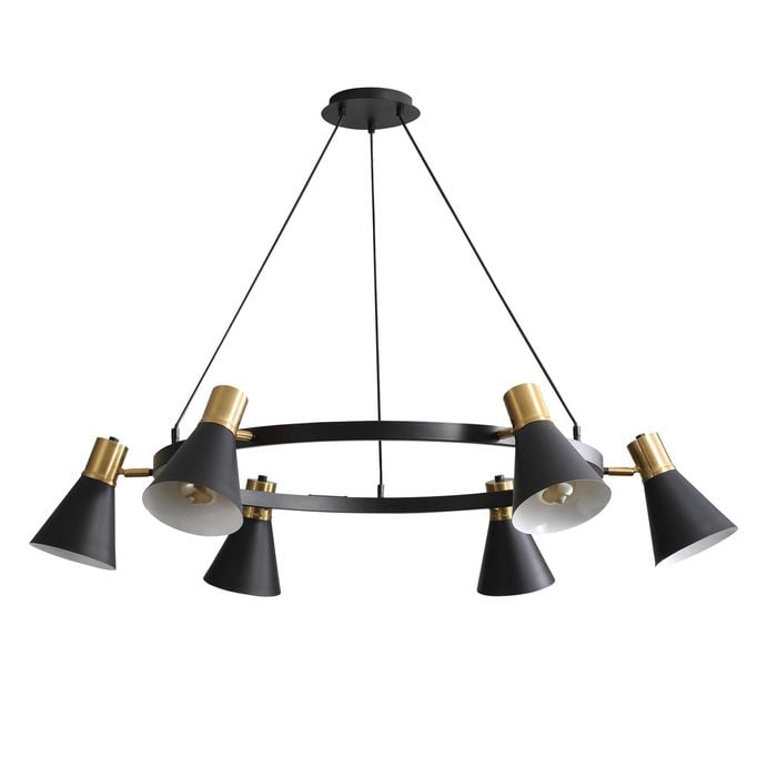 Oriel Lighting Norbert 6lt Round Spot Pendant Light Satin Brass