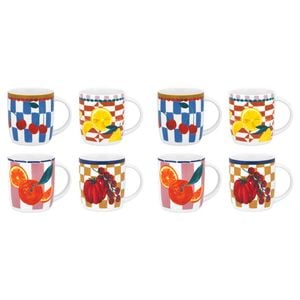 8pc Porto Valentina Porcelain Mugs Drinking Cup 300ml Assorted
